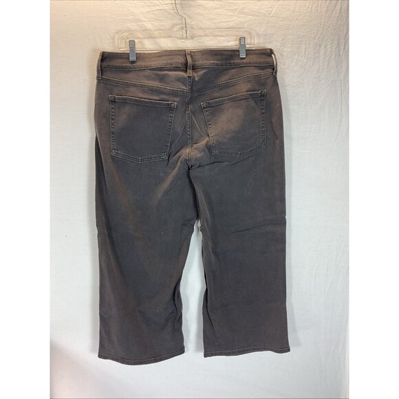 Old Navy Women Petite Size 16 Wow Wide Leg Jeans High Rise Dark Gray NEW - Picture 2 of 9